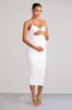 Nelly | White Maternity Cami Midi Dress with Twist Plunge sold by Club L London