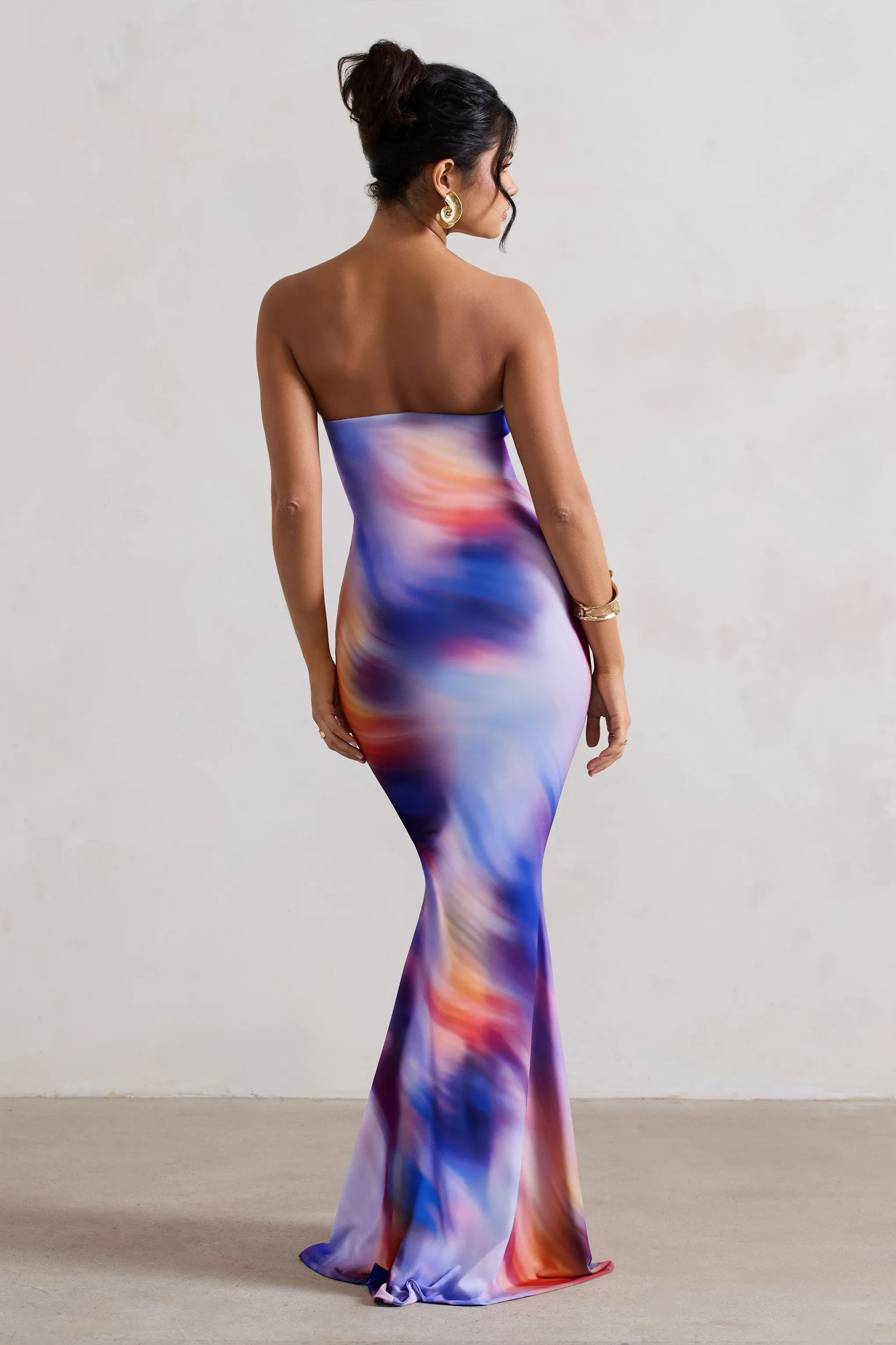 Ceremony | Ombre Print Bandeau Fishtail Maxi Dress sold by Club L London product image thumbnail 2