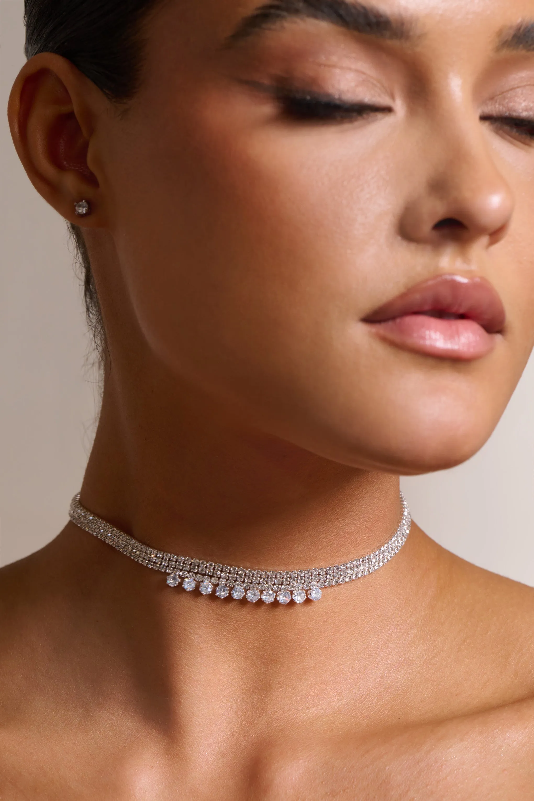 Nellie | Silver Diamante Two Piece Set sold by Club L London product image thumbnail 2