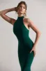 Colorado | Bottle Green High-Neck Maxi Dress sold by Club L London