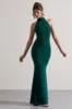 Colorado | Bottle Green High-Neck Maxi Dress sold by Club L London