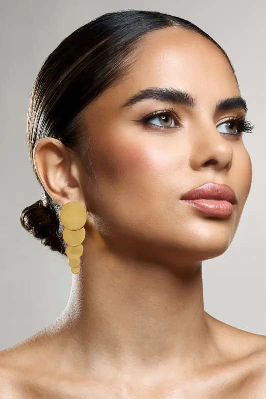 Zyla | Gold Layered Disc Earrings sold by Club L London