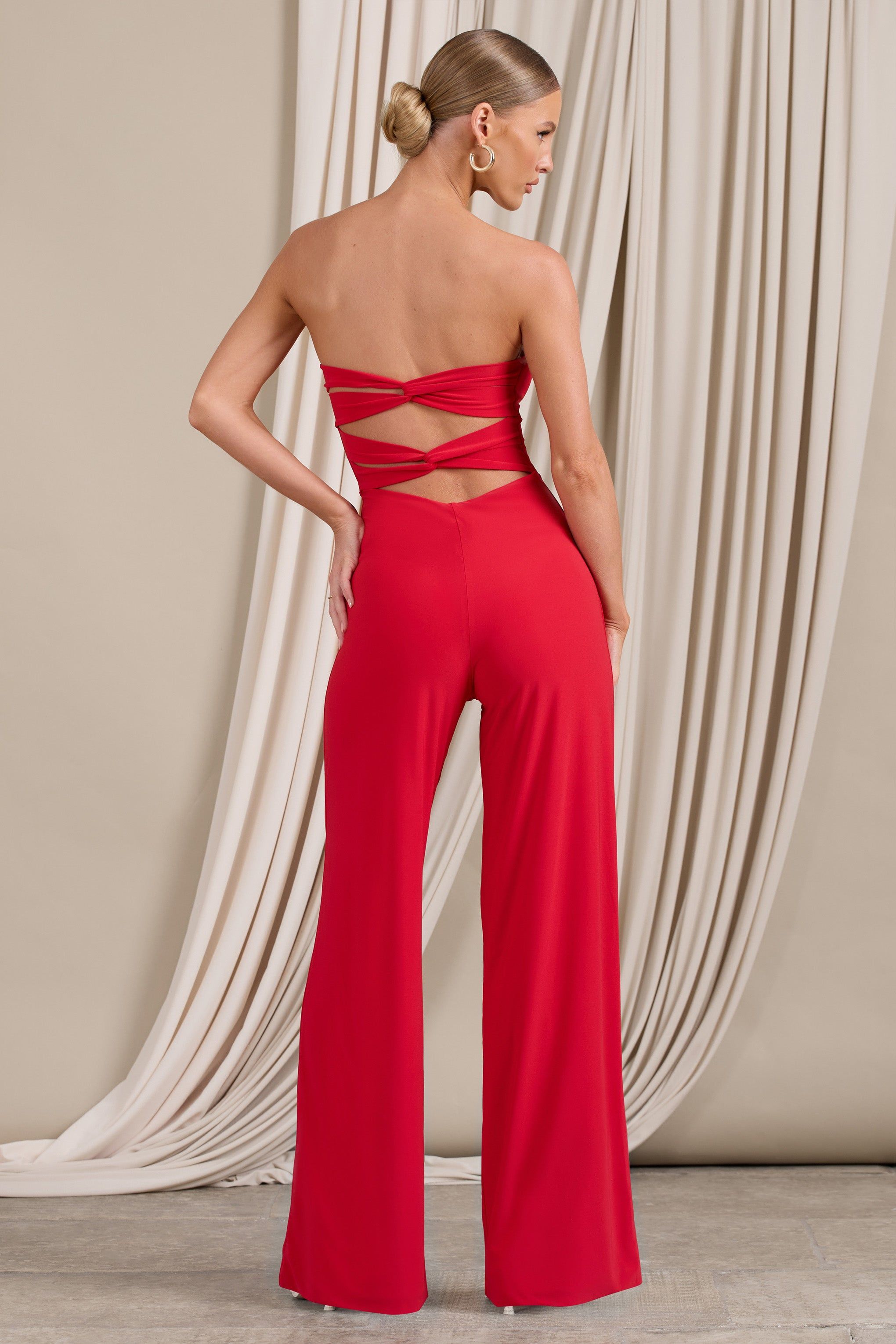 Janon | Red Sweetheart Bandeau Jumpsuit sold by Club L London product image thumbnail 2