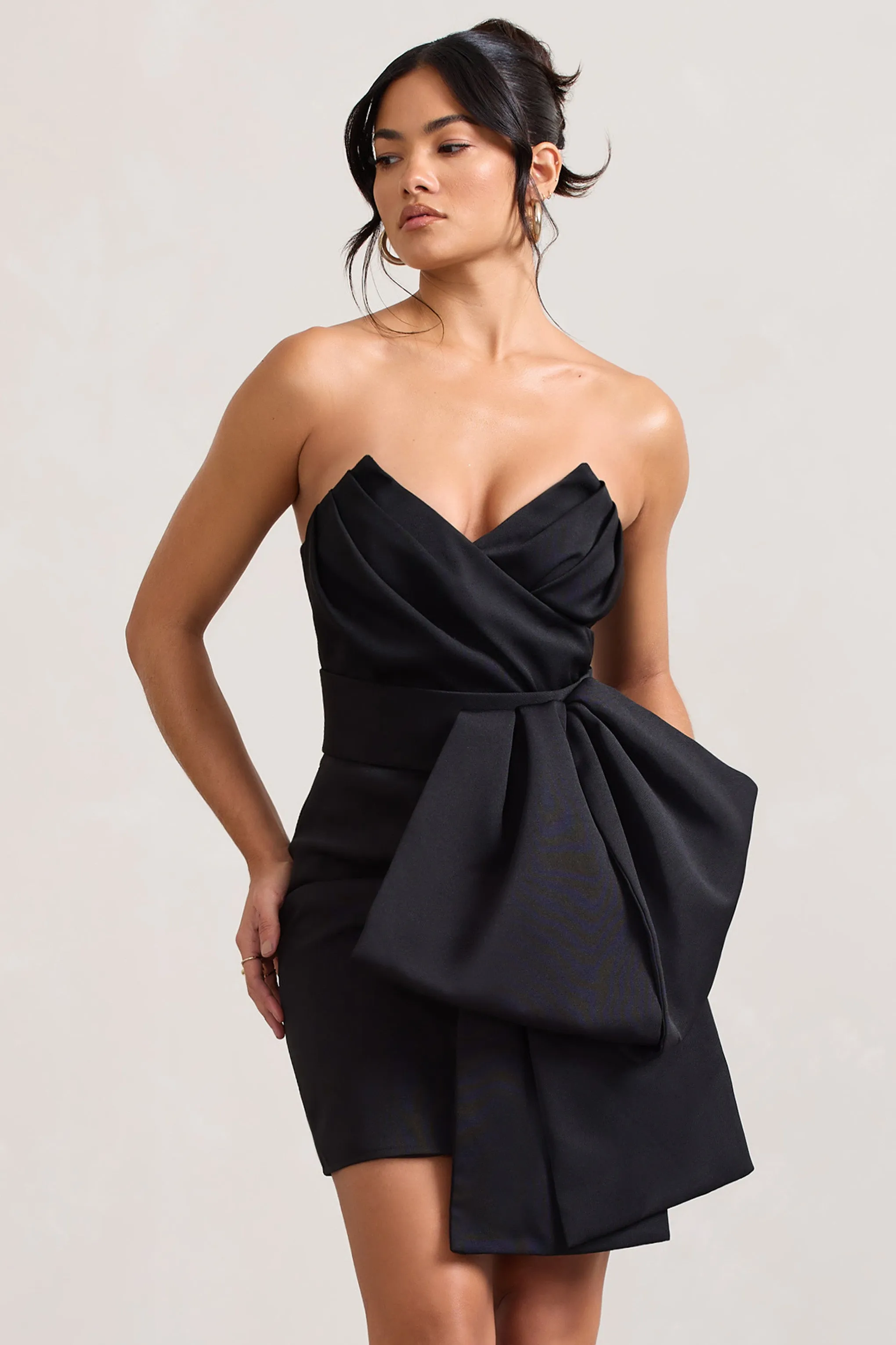 Winner | Black Bandeau Mini Dress With Oversized Bow sold by Club L London product image thumbnail 5