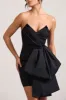 Winner | Black Bandeau Mini Dress With Oversized Bow sold by Club L London