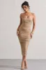 Astro | Gold Embellished Bandeau Midi Dress sold by Club L London