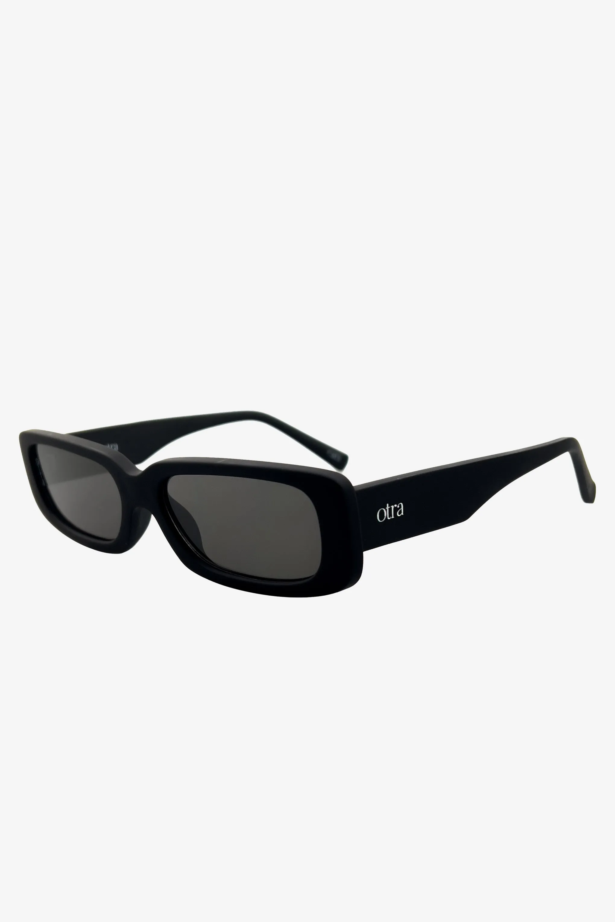 Sunny | Otra Black Slim Rectangular Sunglasses sold by Club L London product image thumbnail 3