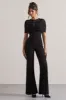 Endless | Black Flared-Leg Jumpsuit With Lace Overlay sold by Club L London