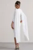 Vana | White Draped Midi Dress With Cape Sleeves sold by Club L London