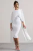Vana | White Draped Midi Dress With Cape Sleeves sold by Club L London
