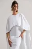 Vana | White Draped Midi Dress With Cape Sleeves sold by Club L London