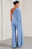 Sing To Sleep | Powder Blue Maternity One Shoulder Cape Jumpsuit sold by Club L London