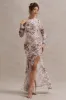 Tigerlily | Leopard Print Mesh Long-Sleeve Open-Back Maxi Dress sold by Club L London