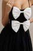 Loved Up | Black Strappy Pleated Maxi Dress With Bows sold by Club L London