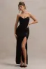 Adalee | Black Sequin Strapless Maxi Dress sold by Club L London