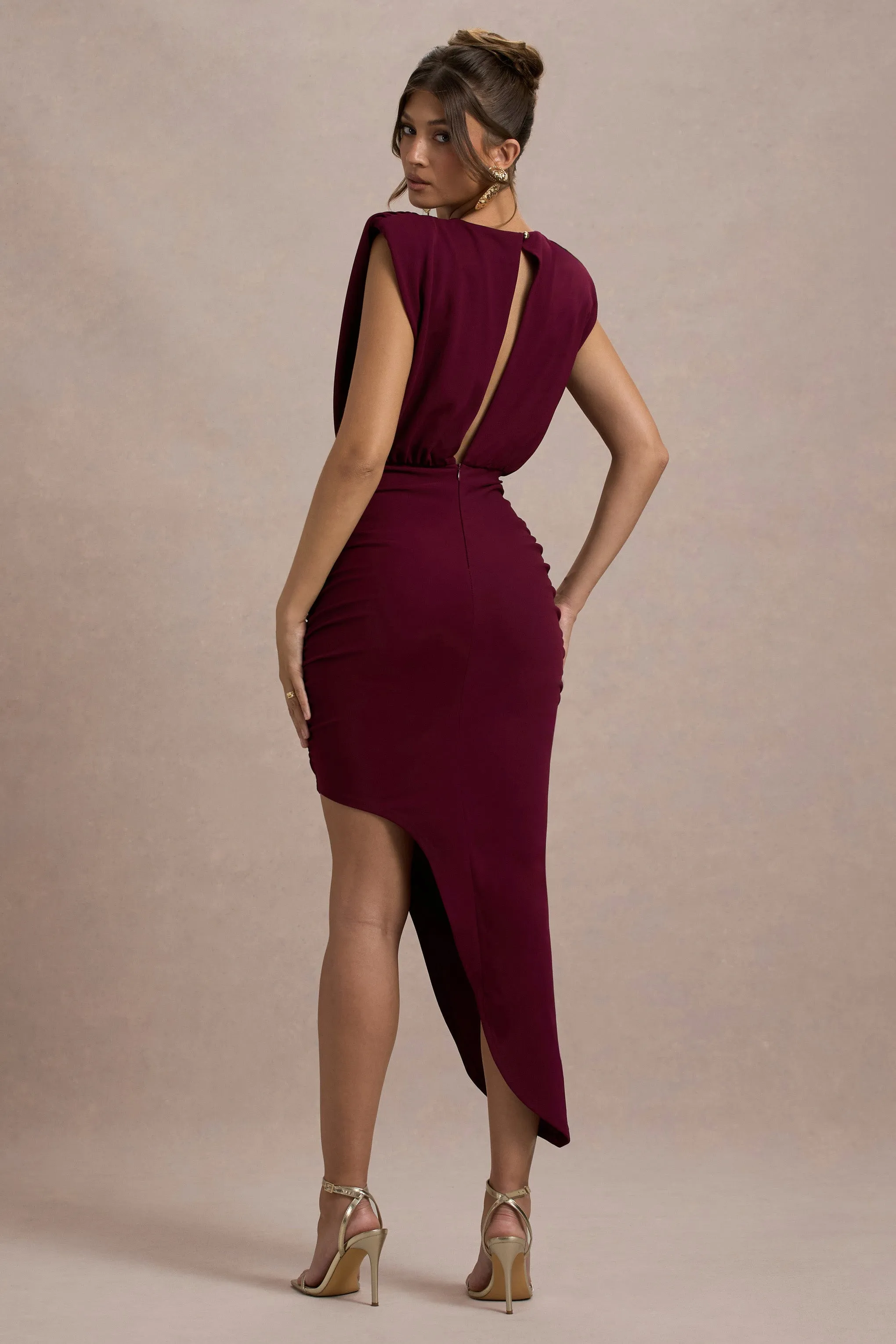 Jennifer | Port Sleeveless Maxi Dress With Asymmetric Hem sold by Club L London product image thumbnail 2