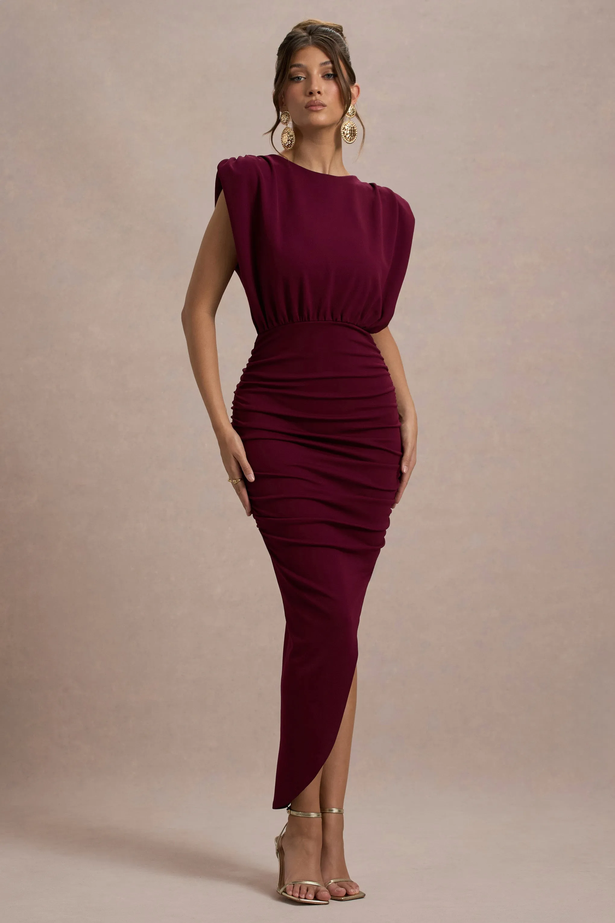 Jennifer | Port Sleeveless Maxi Dress With Asymmetric Hem sold by Club L London product image thumbnail 5