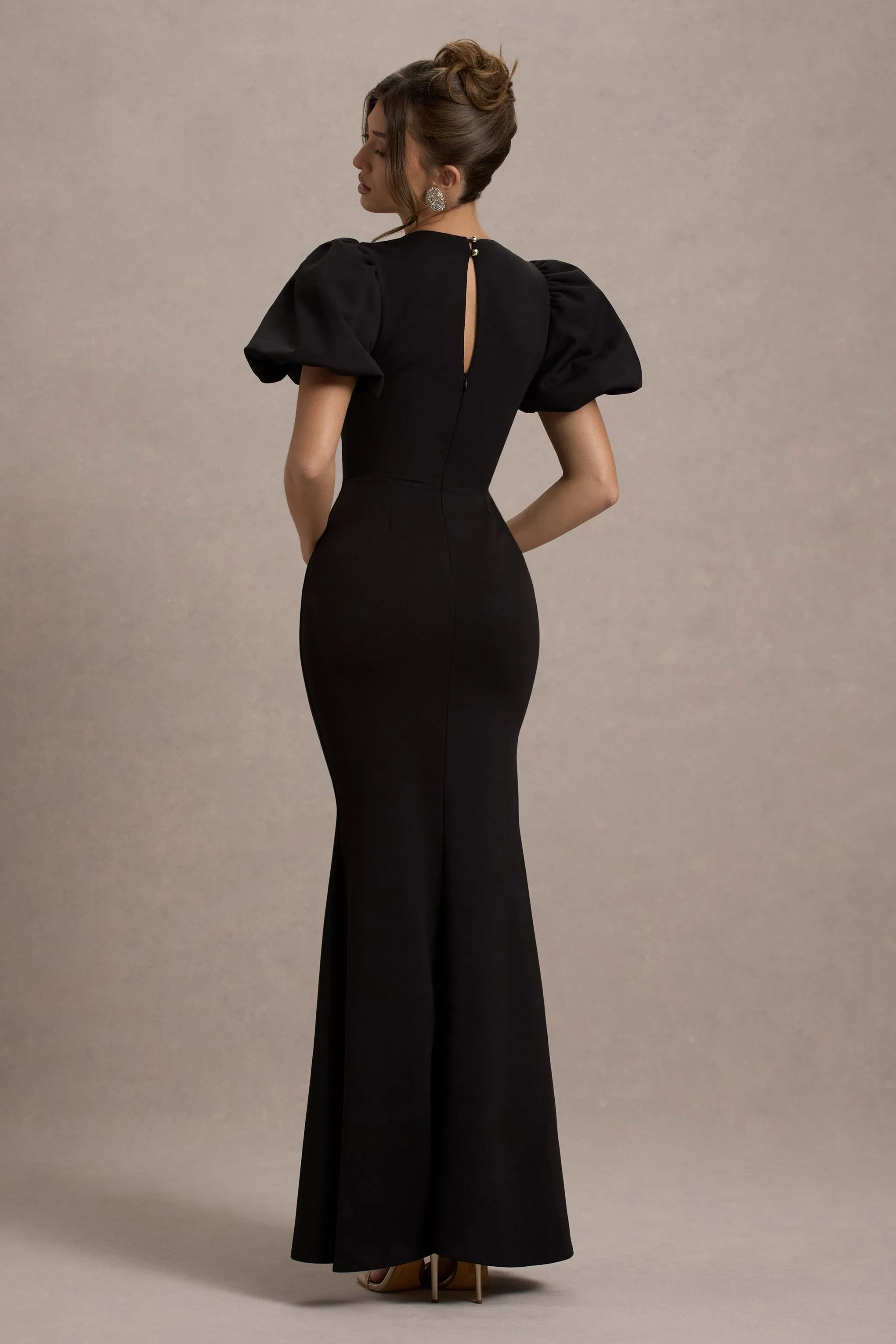 Love Letters | Black Puff-Sleeve Maxi Dress sold by Club L London product image thumbnail 2