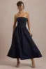 Annalise | Navy Bandeau Skater Midi Dress sold by Club L London