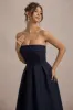 Annalise | Navy Bandeau Skater Midi Dress sold by Club L London