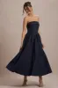 Annalise | Navy Bandeau Skater Midi Dress sold by Club L London