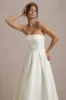 Annalise | Ecru Bandeau Skater Midi Dress sold by Club L London