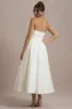 Annalise | Ecru Bandeau Skater Midi Dress sold by Club L London