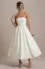 Annalise | Ecru Bandeau Skater Midi Dress sold by Club L London