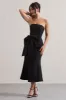 To Me | Black Bandeau Midi Dress With Oversized Bow sold by Club L London