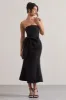 To Me | Black Bandeau Midi Dress With Oversized Bow sold by Club L London