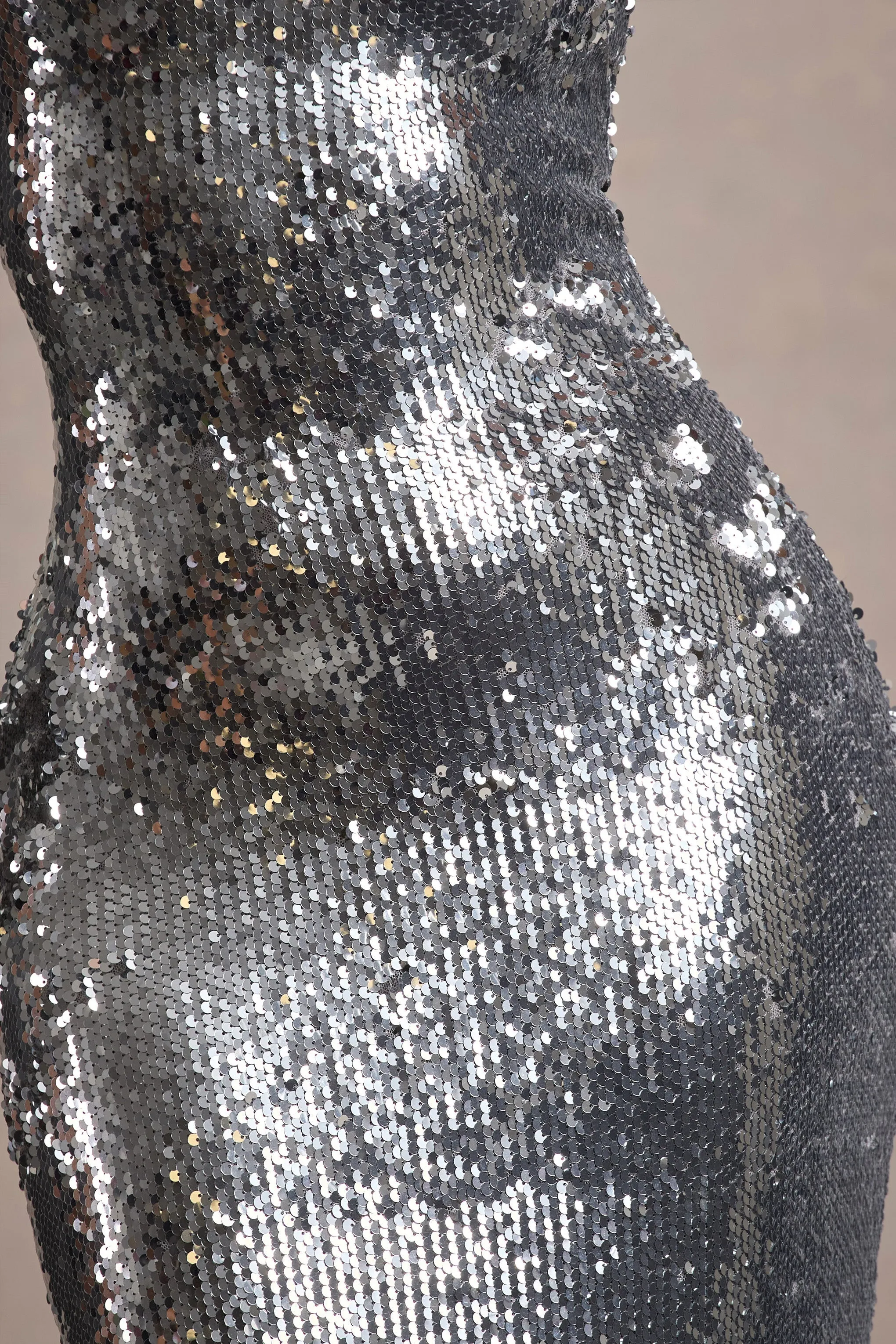 Flashback | Silver Sequin Strappy Maxi Dress sold by Club L London product image thumbnail 3