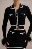 Seine | Black Knit Mini Skirt sold by Club L London