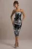 Azure | Silver Sequin Strappy Midi Dress sold by Club L London