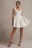 Sugar Plum | Cream Boucle Square-Neck Mini Dress sold by Club L London