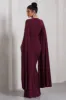 Kimmy | Burgundy High Neck Maxi Dress With Cape Sleeves sold by Club L London