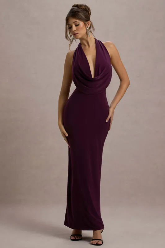 Edessa | Port Plunge-Neck Maxi Dress sold by Club L London
