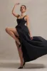 Infinite | Black Strappy Maxi Dress With Volume High-Low Skirt sold by Club L London