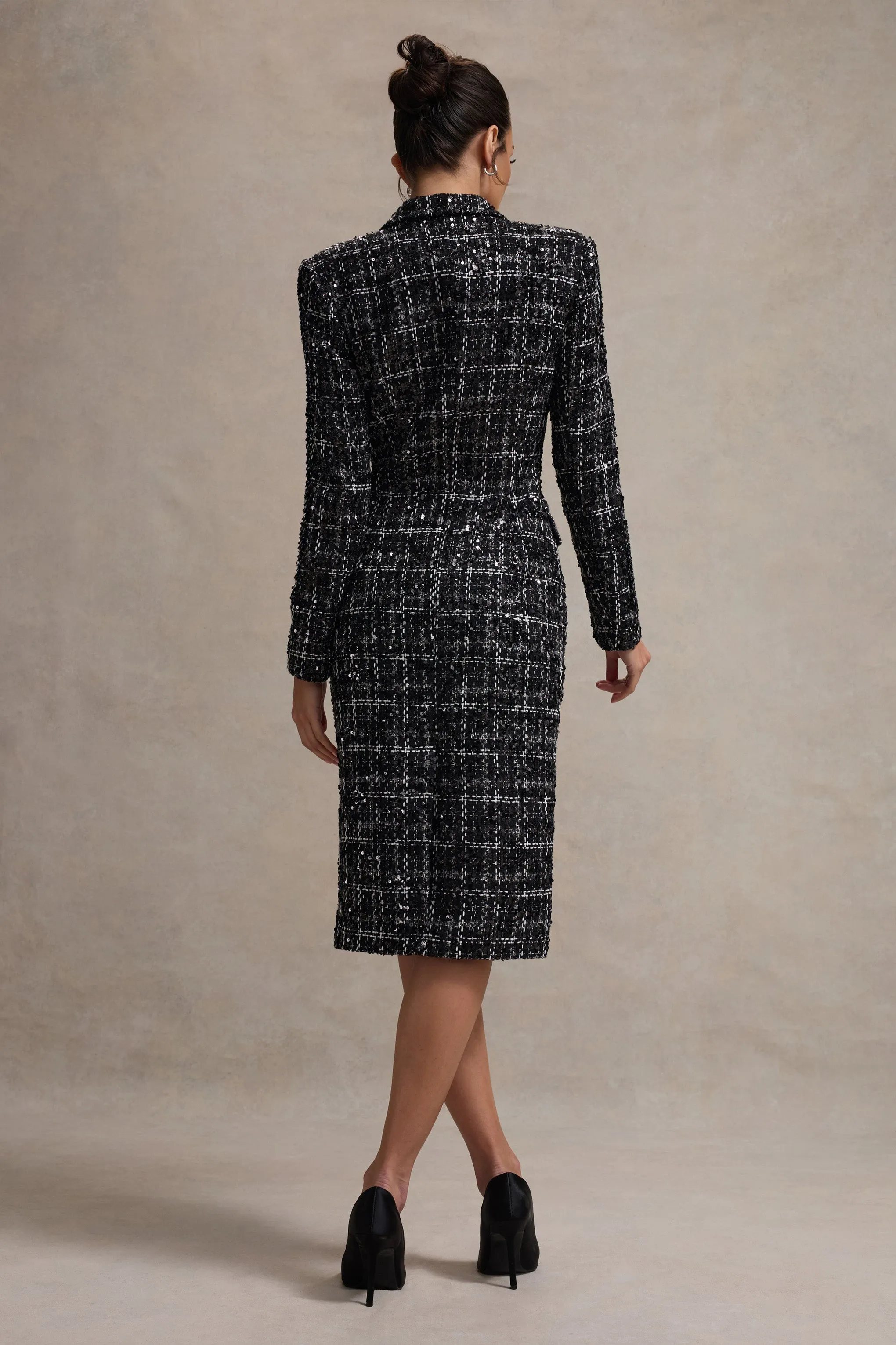 Cooper | Black Boucle Tailored Blazer Midi Dress sold by Club L London product image thumbnail 2