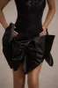 Aveline | Black Lace Square-Neck Mini Dress With Bows sold by Club L London