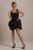 Aveline | Black Lace Square-Neck Mini Dress With Bows sold by Club L London