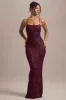 Cosmic | Berry Sequin Square-Neck Strappy Maxi Dress sold by Club L London