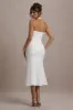 Aman | White Halter-Neck Midi Dress With Oversized Bow sold by Club L London