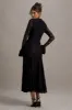 For Life | Black Lace Long-Sleeve Midi Dress sold by Club L London