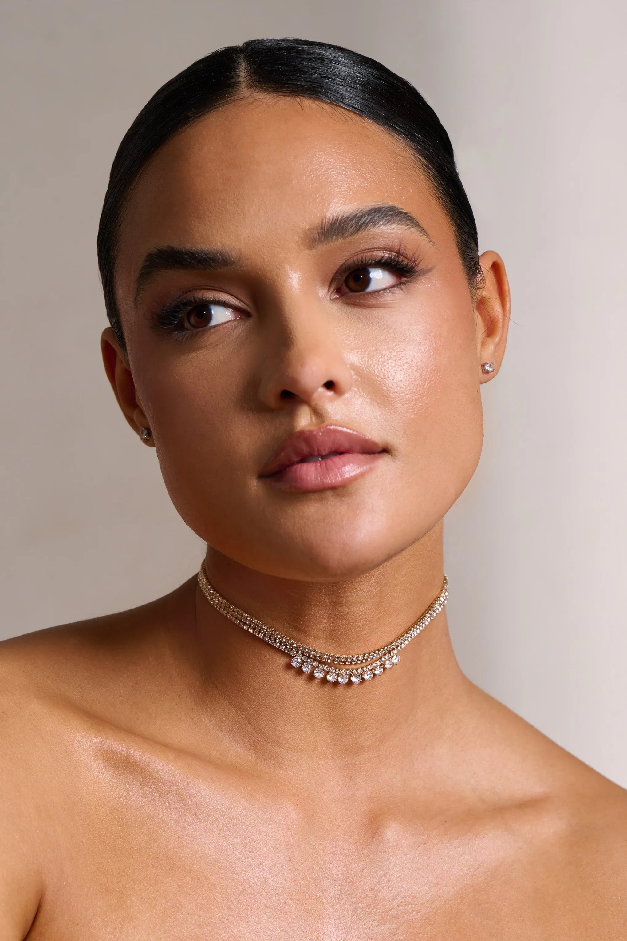 Nellie | Gold Diamante Two Piece Set sold by Club L London product image thumbnail 3