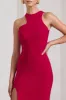 Nalani | Red Sleeveless Cut-Out Split Maxi Dress sold by Club L London