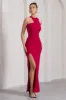 Nalani | Red Sleeveless Cut-Out Split Maxi Dress sold by Club L London