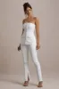 Wonder Woman | White High Waist Straight Leg Trousers With Hem Split sold by Club L London