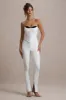 Wonder Woman | White High Waist Straight Leg Trousers With Hem Split sold by Club L London