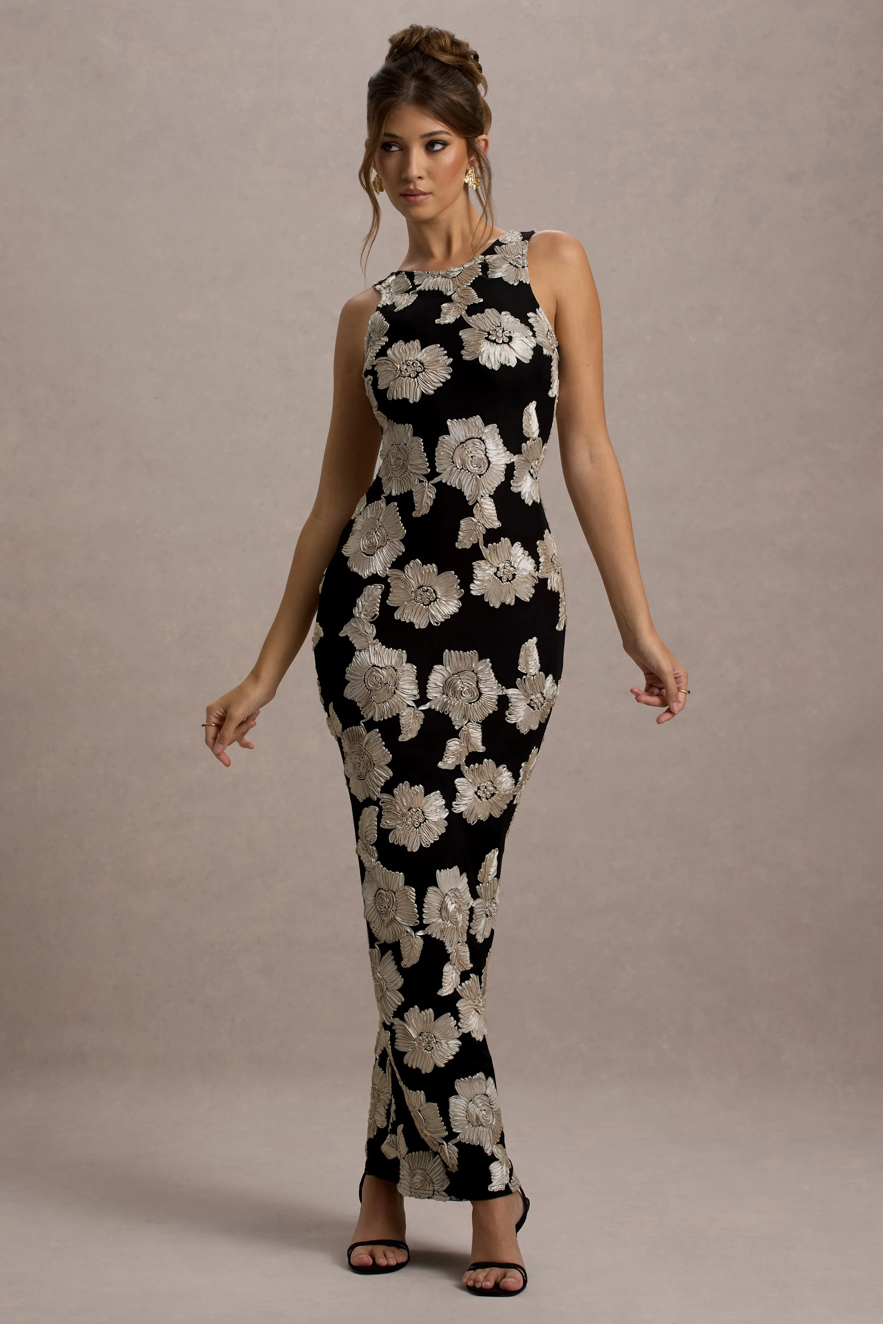 Zoella | Ecru Floral Print Sleeveless Maxi Dress sold by Club L London product image thumbnail 5