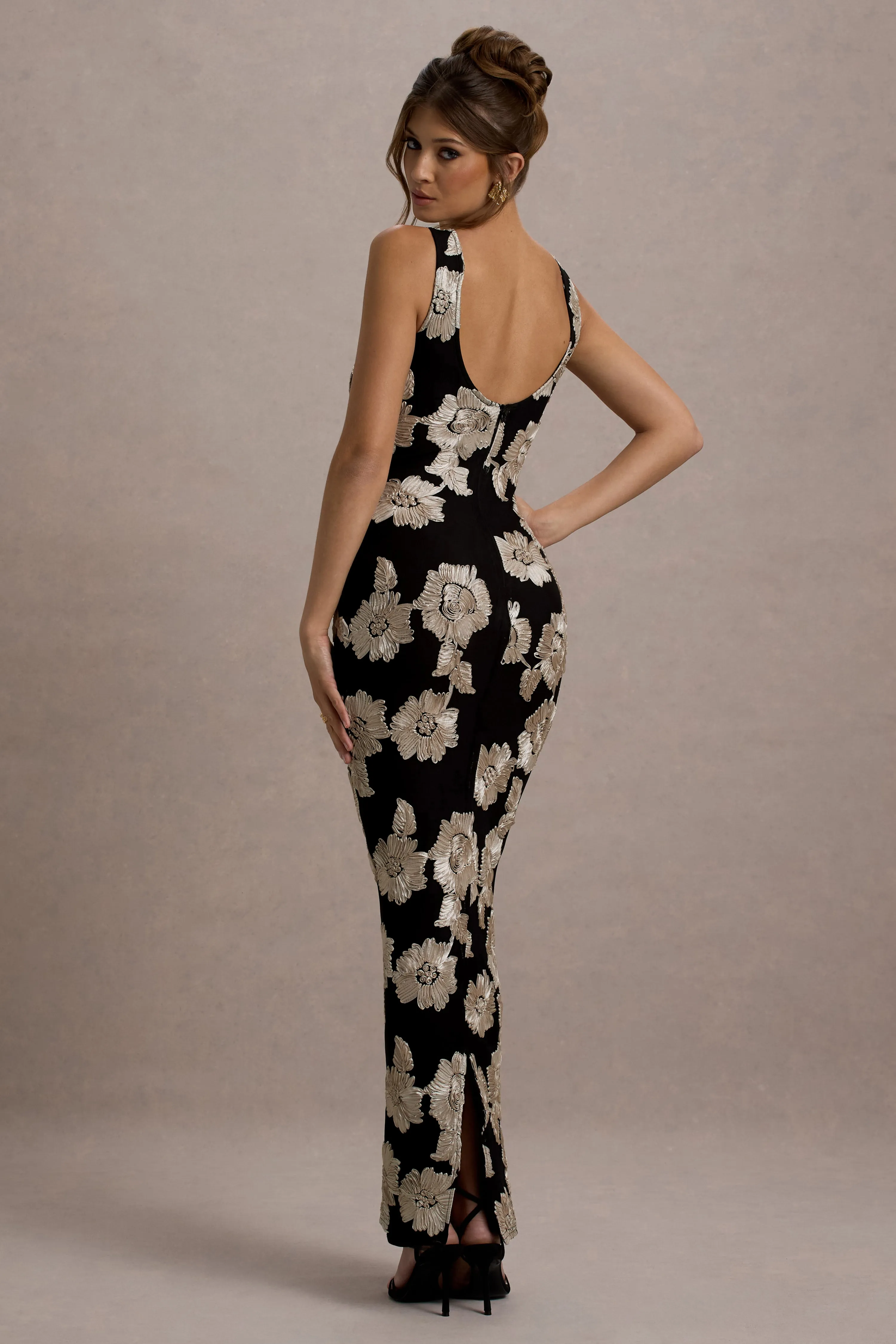Zoella | Ecru Floral Print Sleeveless Maxi Dress sold by Club L London product image thumbnail 2